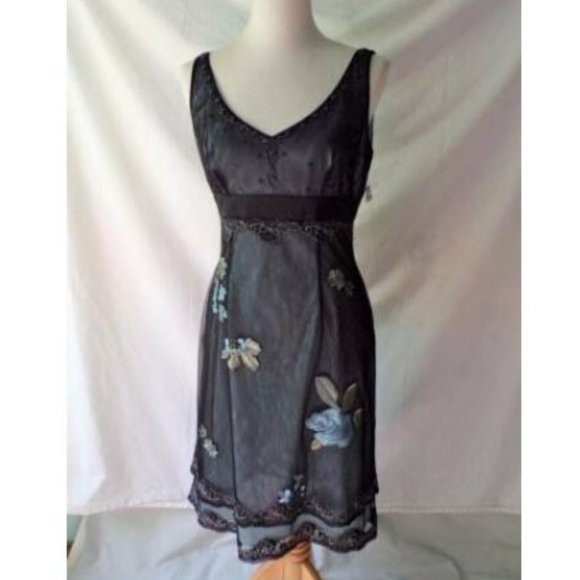Adrianna Papell Dresses & Skirts - ADRIANNA PAPELL Embroidered Sequin Mesh Dress Sz 8